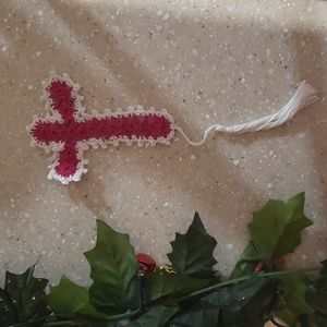BOGO Hand Crocheted Cross Bible Bookmark. Great Christmas, Baptism Gift.